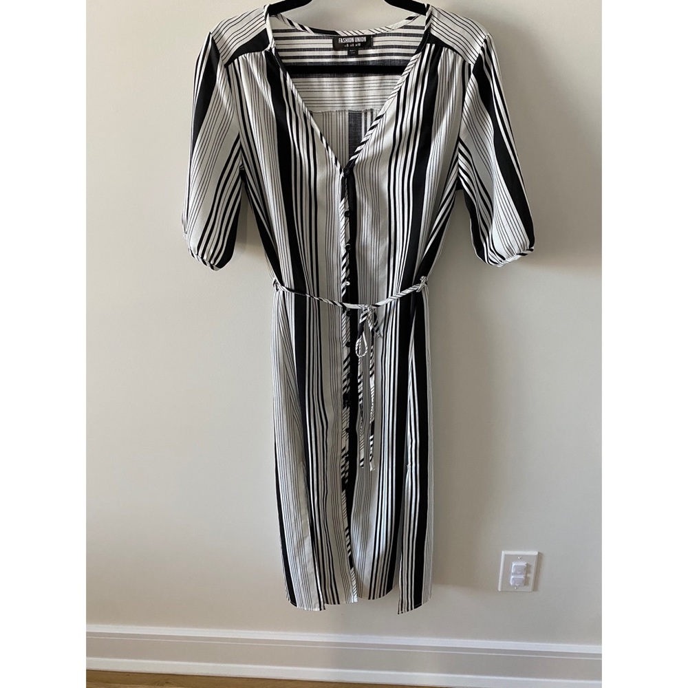 Black and white striped Dress